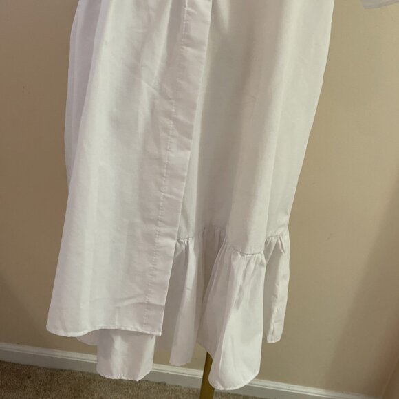 Costello Button Front Mini Dress Swim Cover Up Free Size White Lightweight Beach - Picture 4 of 9